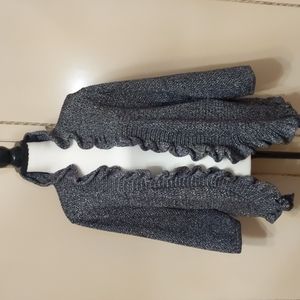 Ruby road woman ruffled swing jacket, 2X, black & silver